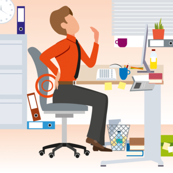 business, desk, office, illustration, man, indoors, chair, vector, computer, people, laptop, furniture, contemporary, table, internet, no person, technology, adult, sitting, sketch